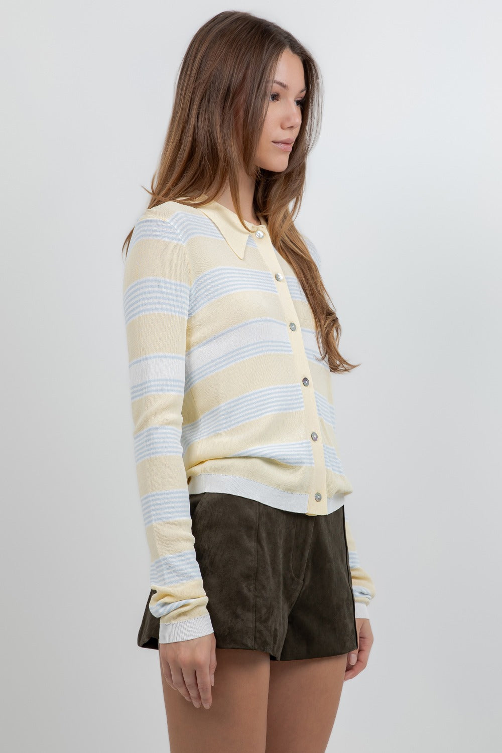 YELLOW BLUE POLO STRIPE