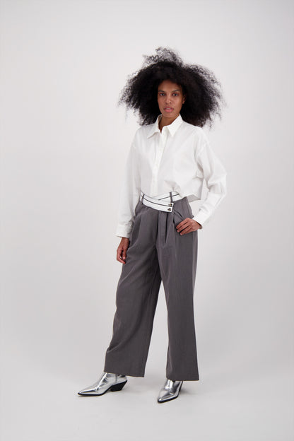 PANTALON CRUZADO GRIS