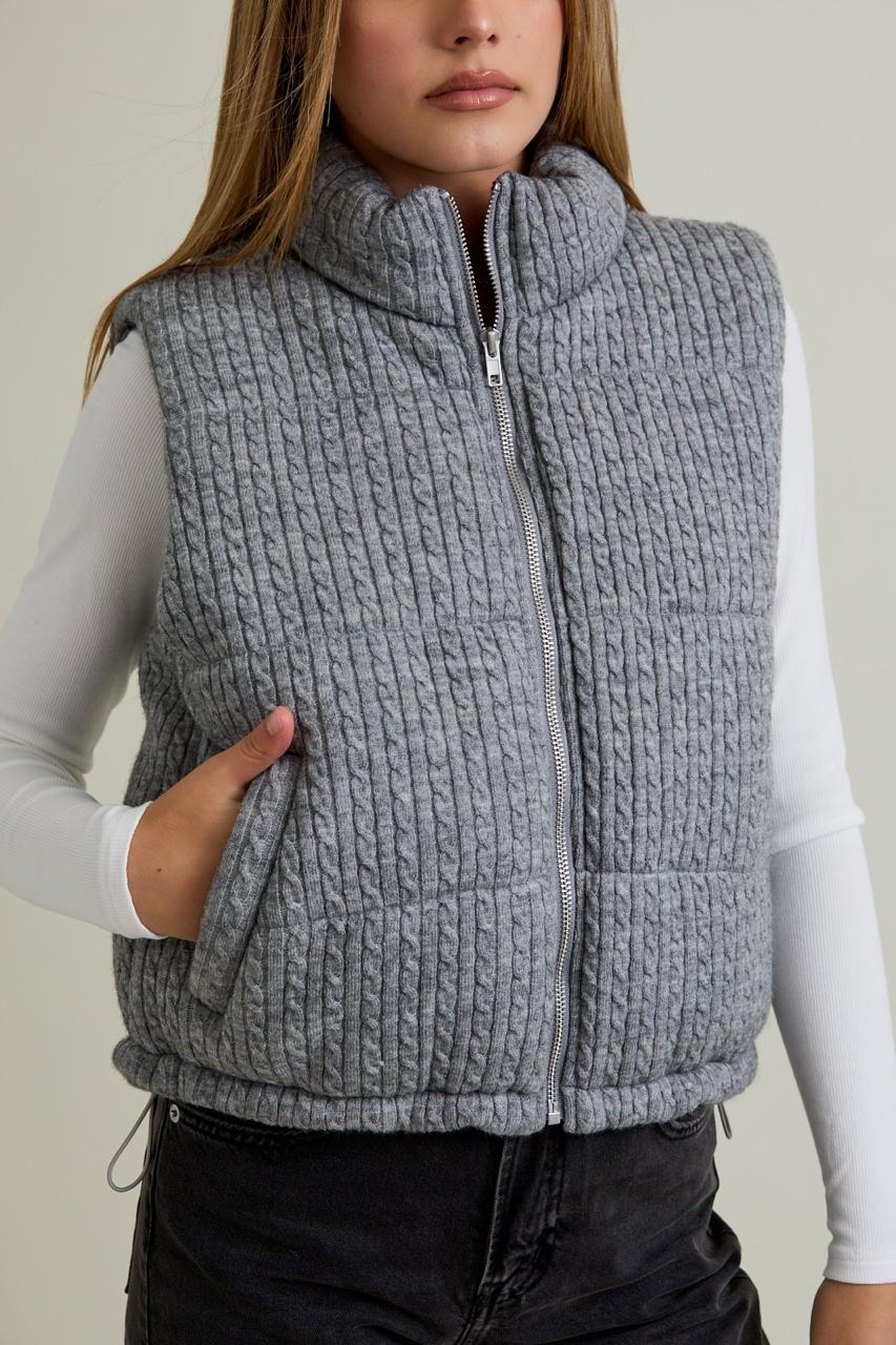 CHALECO LANA GRIS