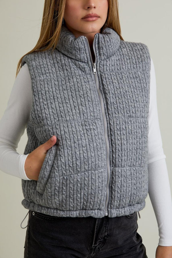 CHALECO LANA GRIS