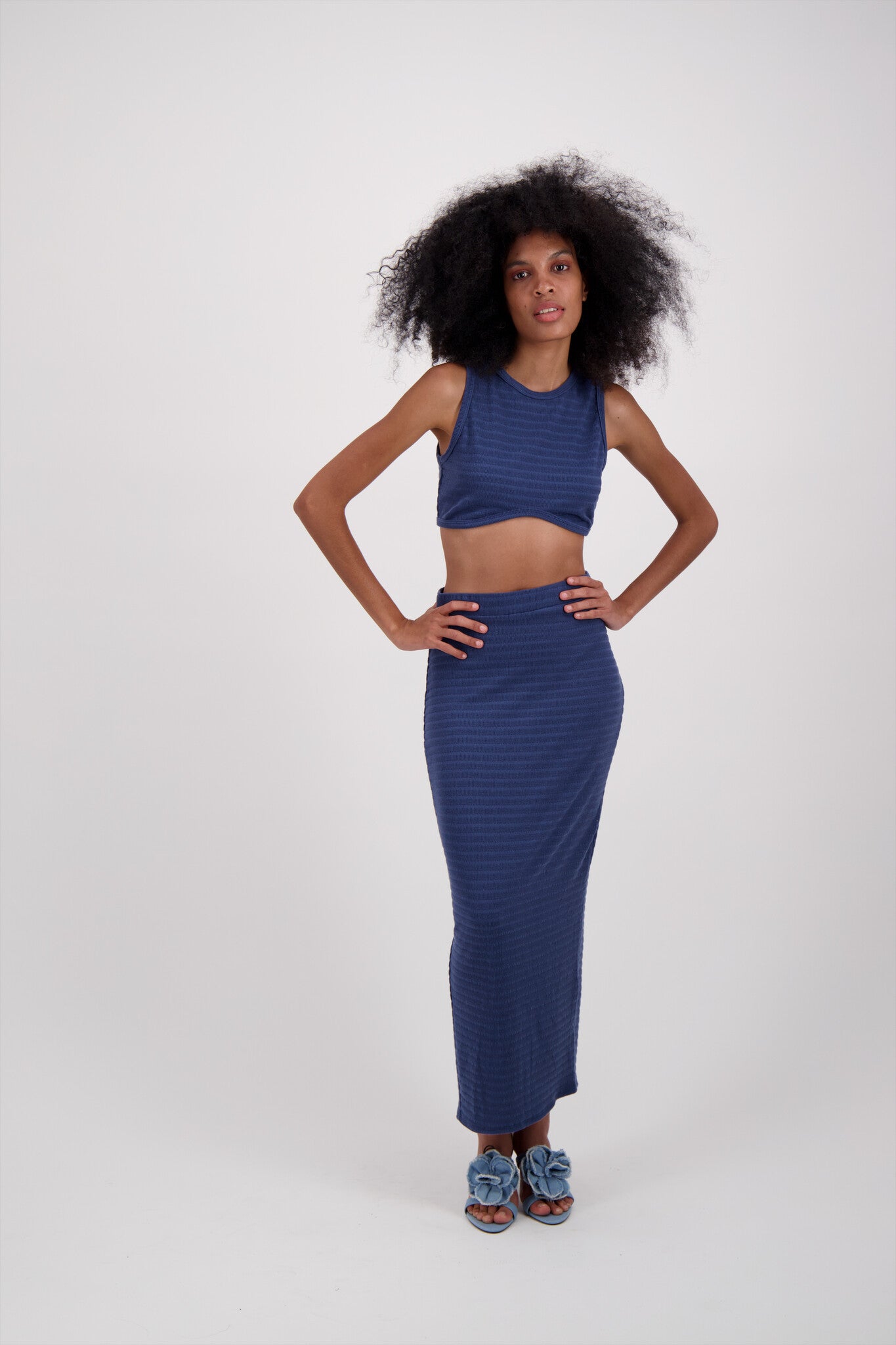 SET FALDA TOP AZUL MARINO