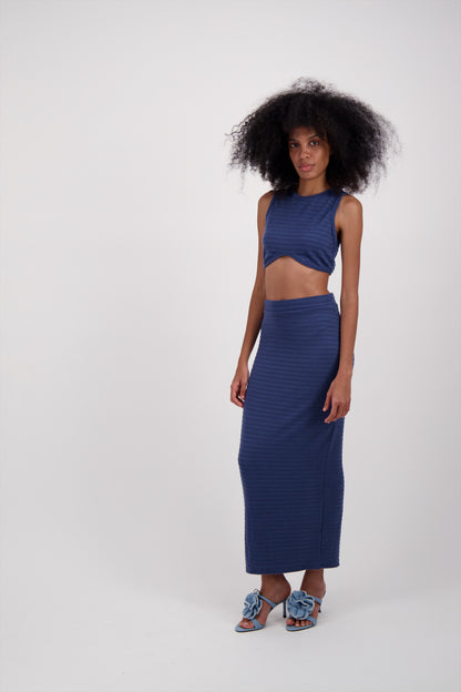SET FALDA TOP AZUL MARINO