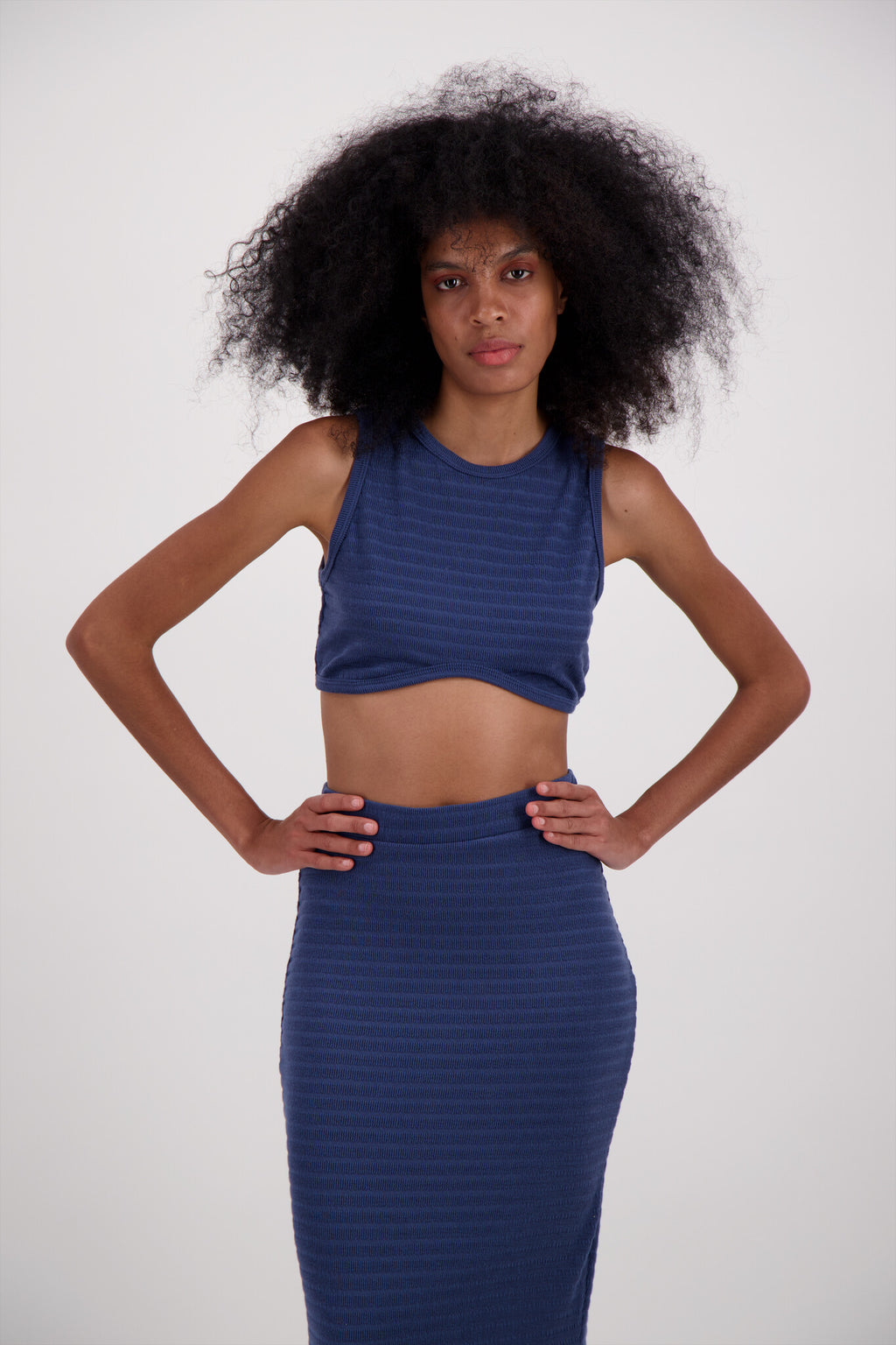 SET FALDA TOP AZUL MARINO