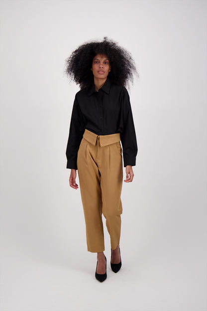 PANTALON BEIGE DOBLADO