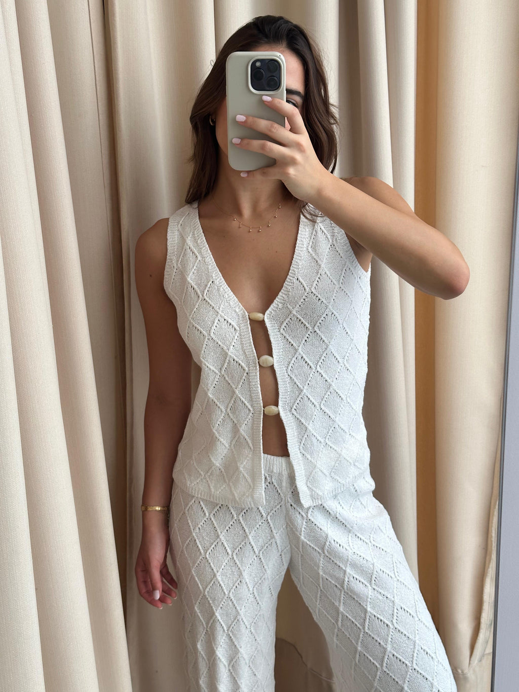 WHITE KNIT SET