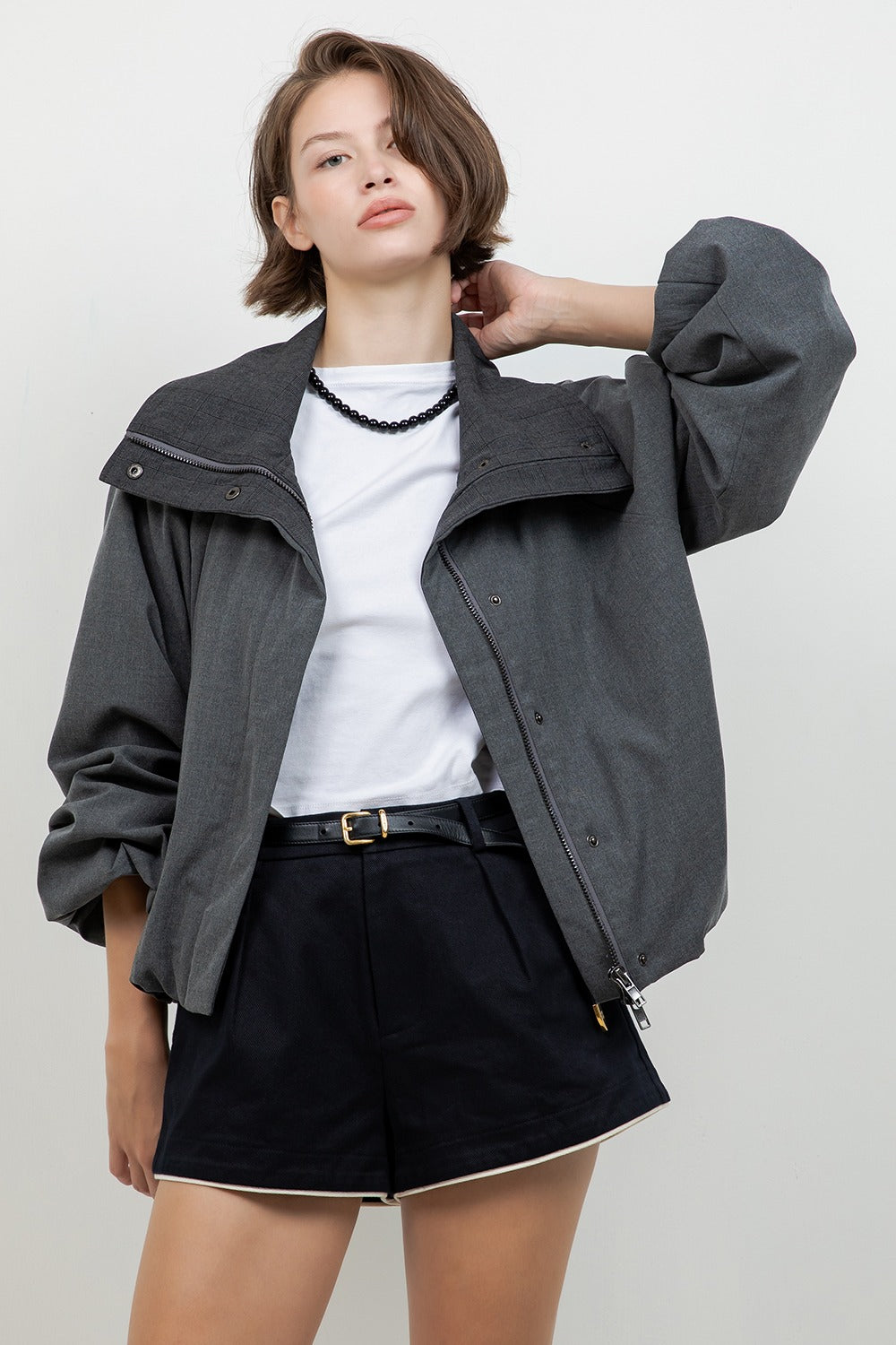 CHARCOAL BOMBER JACKET