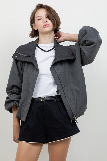 CHARCOAL BOMBER JACKET