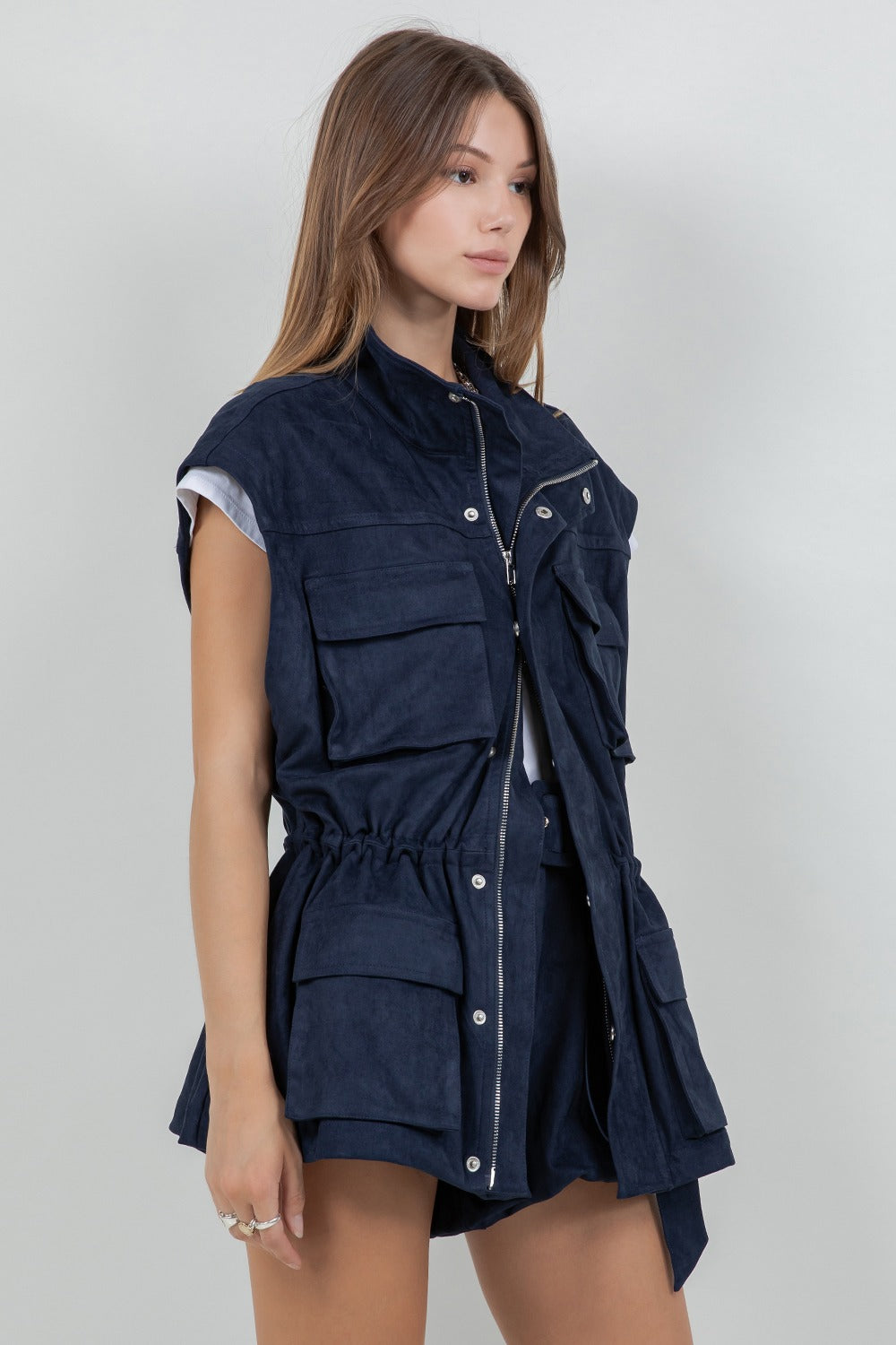 CHALECO NAVY SUEDE
