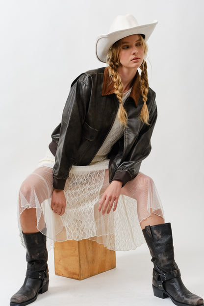 LEATHER VINTAGE BOMBER