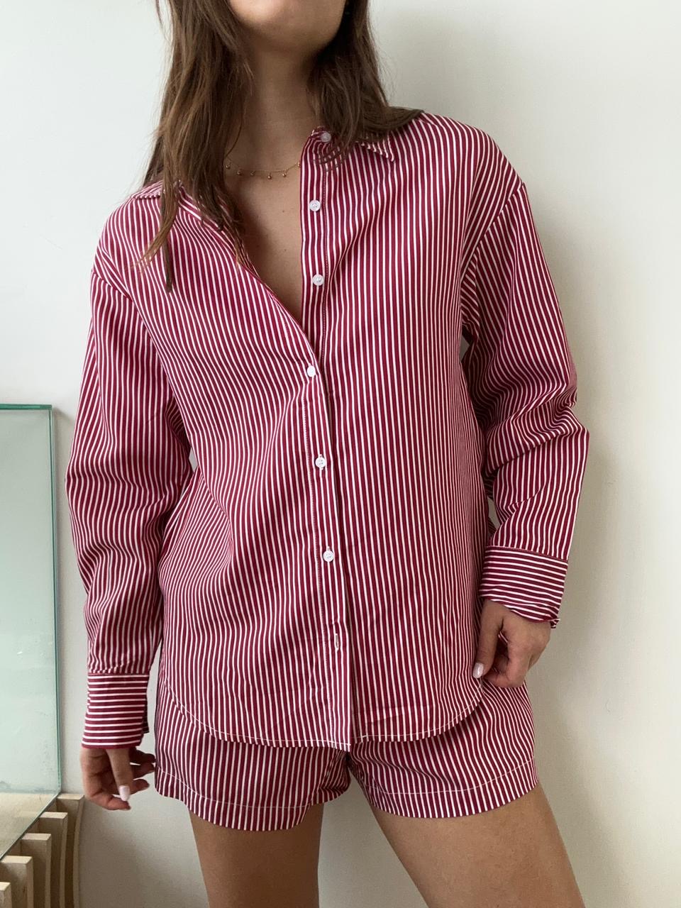 STRIPED RED BOXER SET