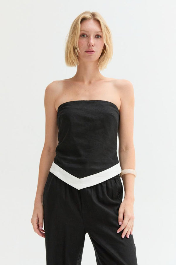 SET STRAPLESS BLACK WHITE