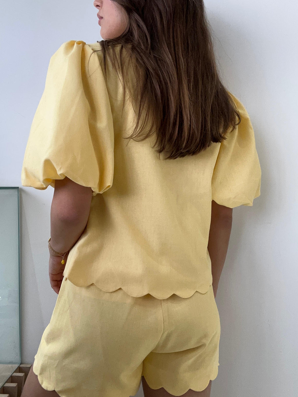YELLOW BOW SHORT SET