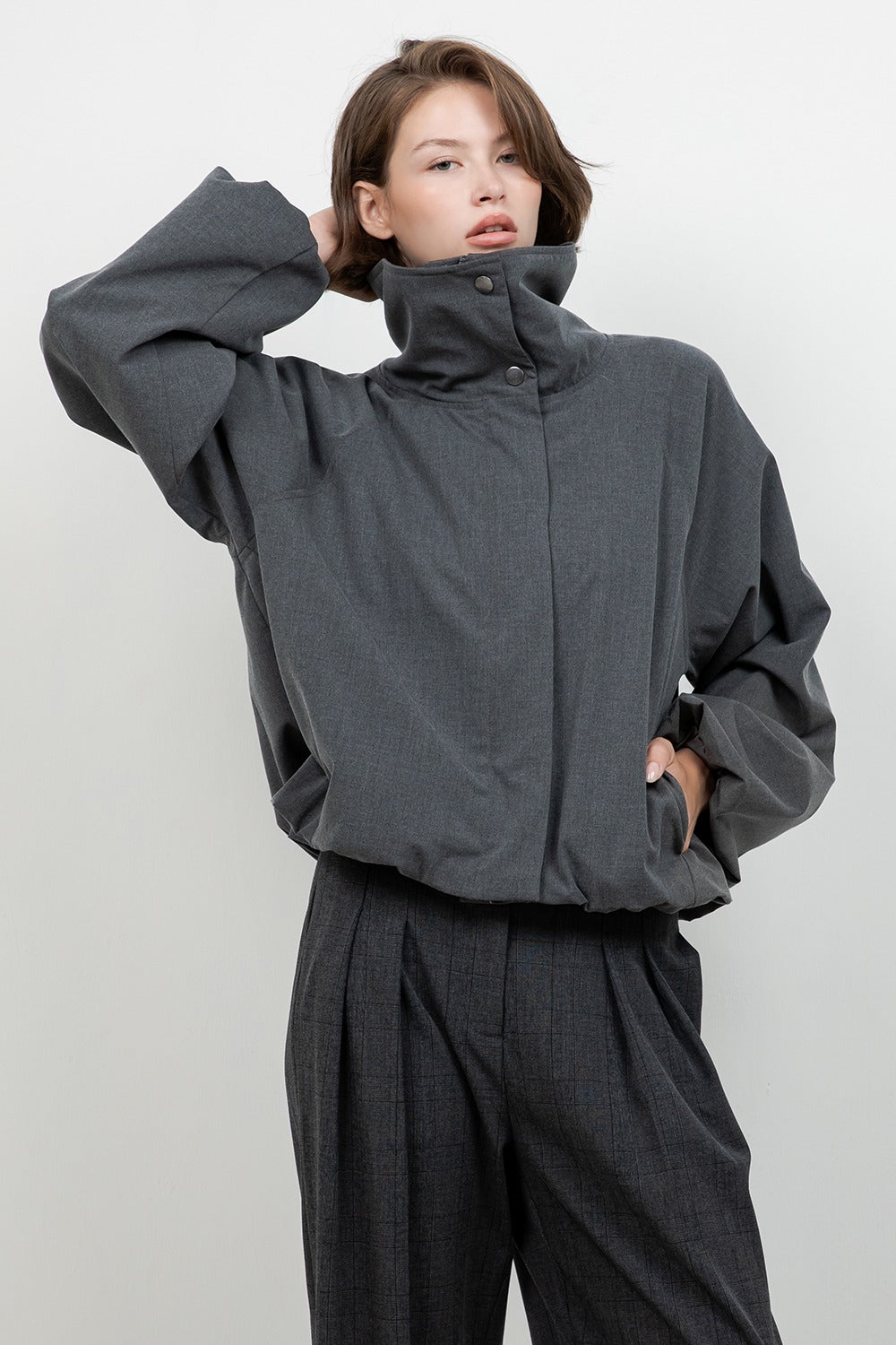 CHARCOAL BOMBER JACKET