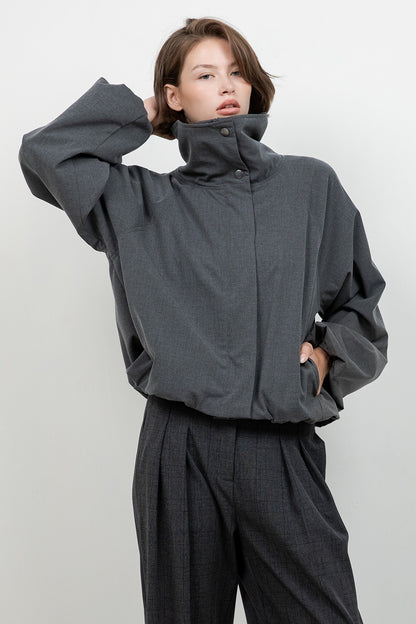 CHARCOAL BOMBER JACKET