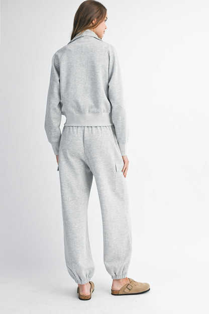 ZIP UP CARGO PANT SET