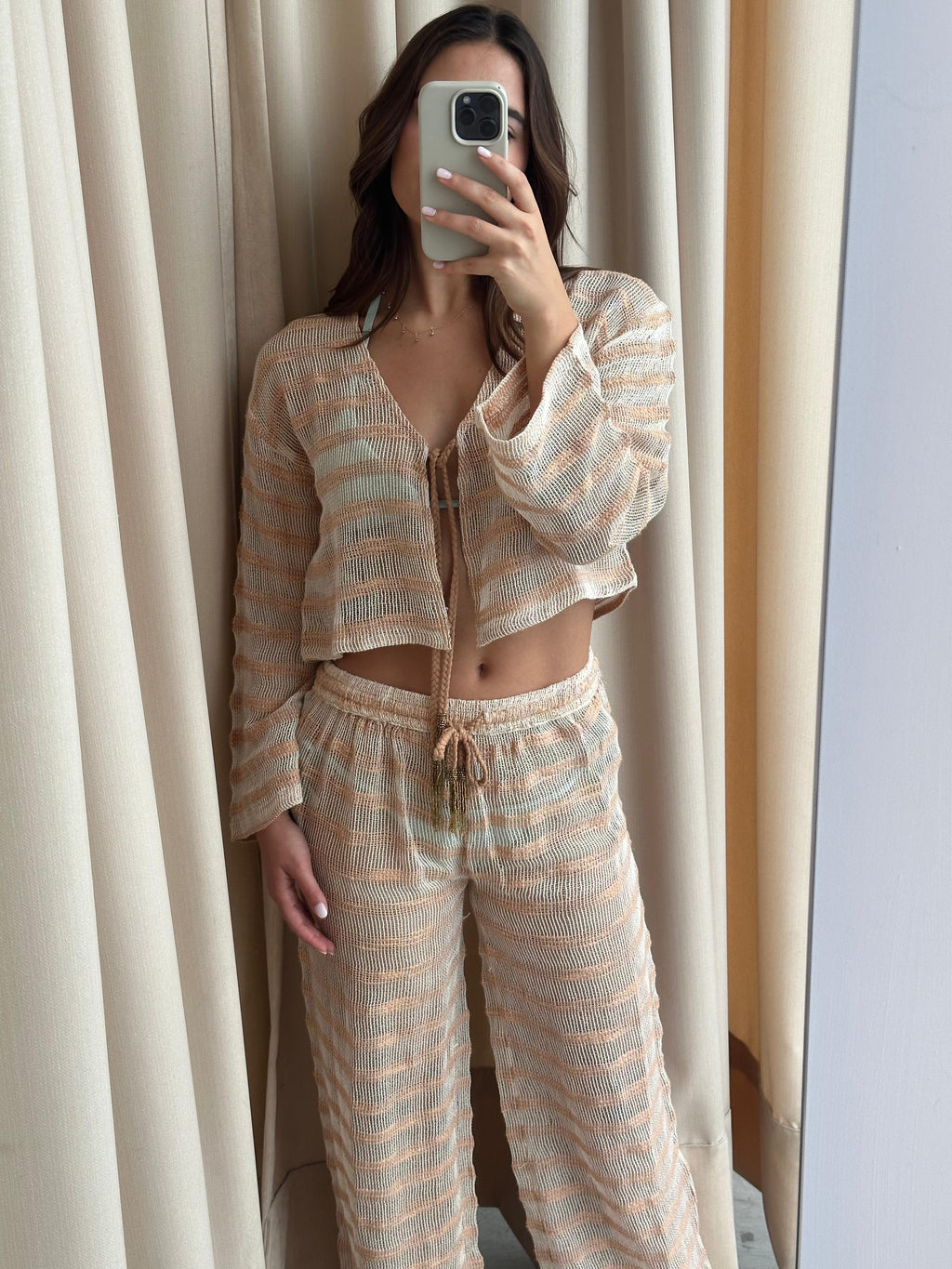 MESH LUREX STRIPE SET