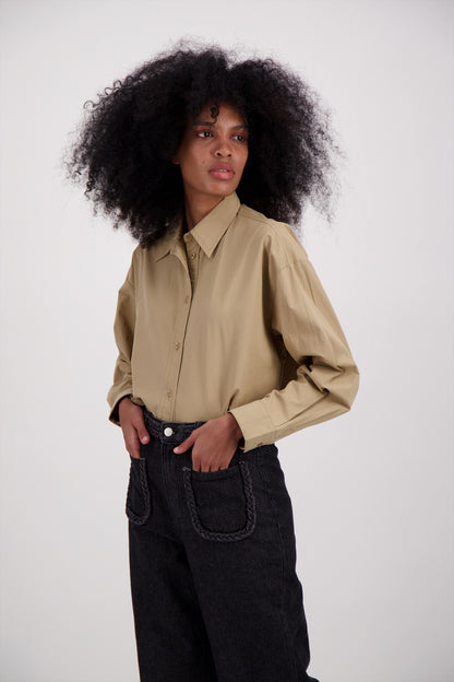 CAMISA CROPPED BEIGE