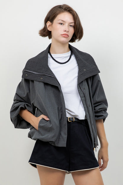 CHARCOAL BOMBER JACKET