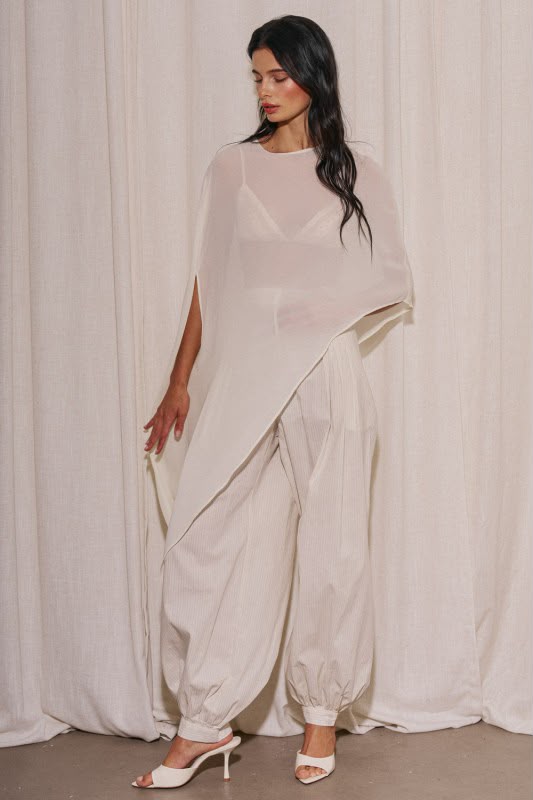 OFF WHITE ASSYMETRICAL CAPE