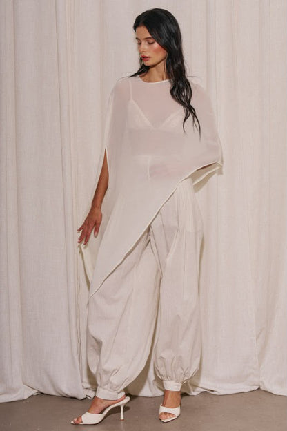 OFF WHITE ASSYMETRICAL CAPE