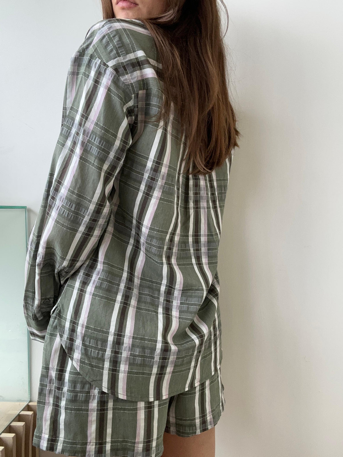 PLAID BOXER OLIVE SET