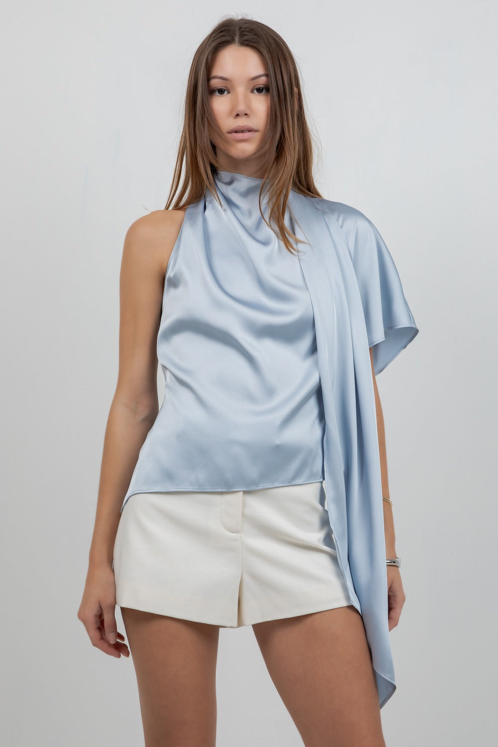 BABY BLUE SCARF TOP