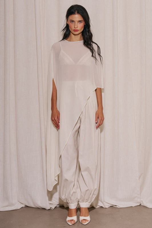 OFF WHITE ASSYMETRICAL CAPE