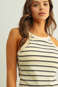 HIGH NECK STRIPE TOP