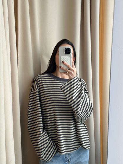 TAUPE STRIPE LONGSLEEVE
