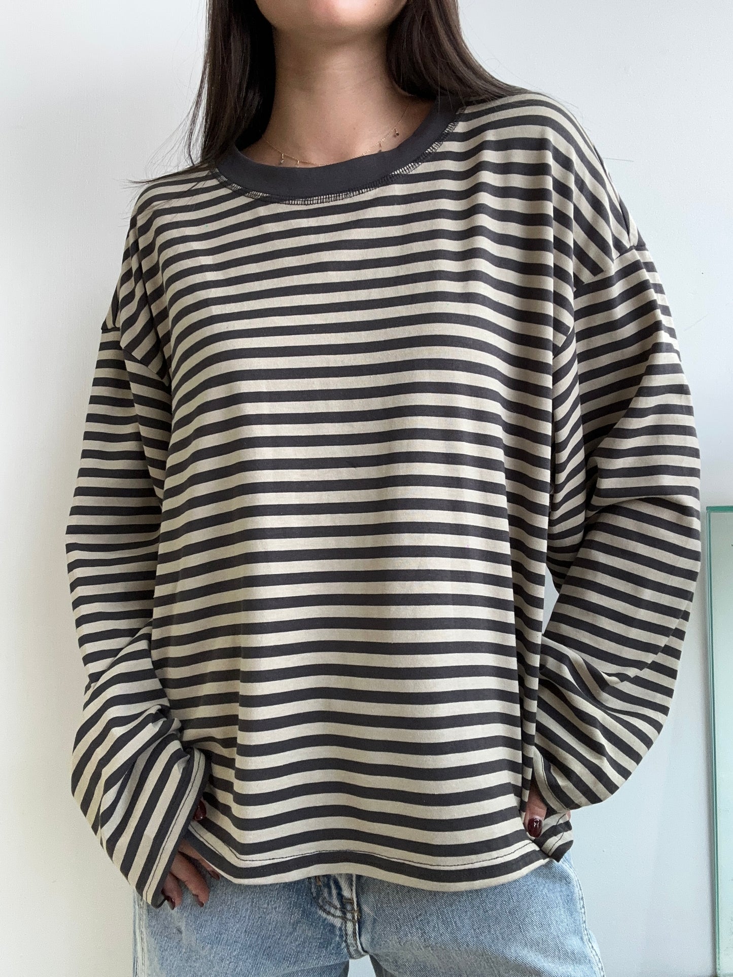 TAUPE STRIPE LONGSLEEVE