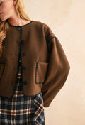 BROWN STITCHED JACKET