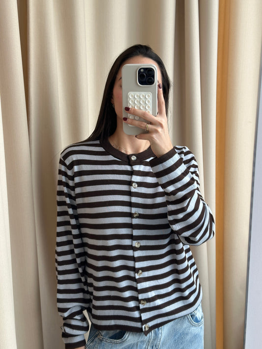 BROWN STRIPES CARDIGAN