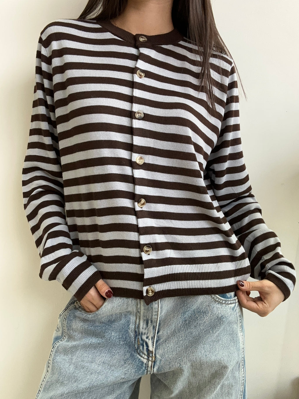 BROWN STRIPES CARDIGAN