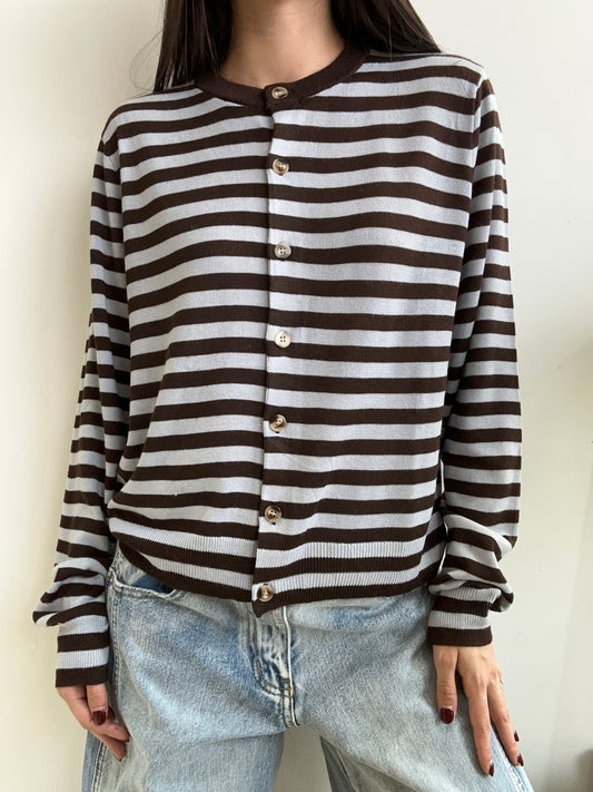 BROWN STRIPES CARDIGAN