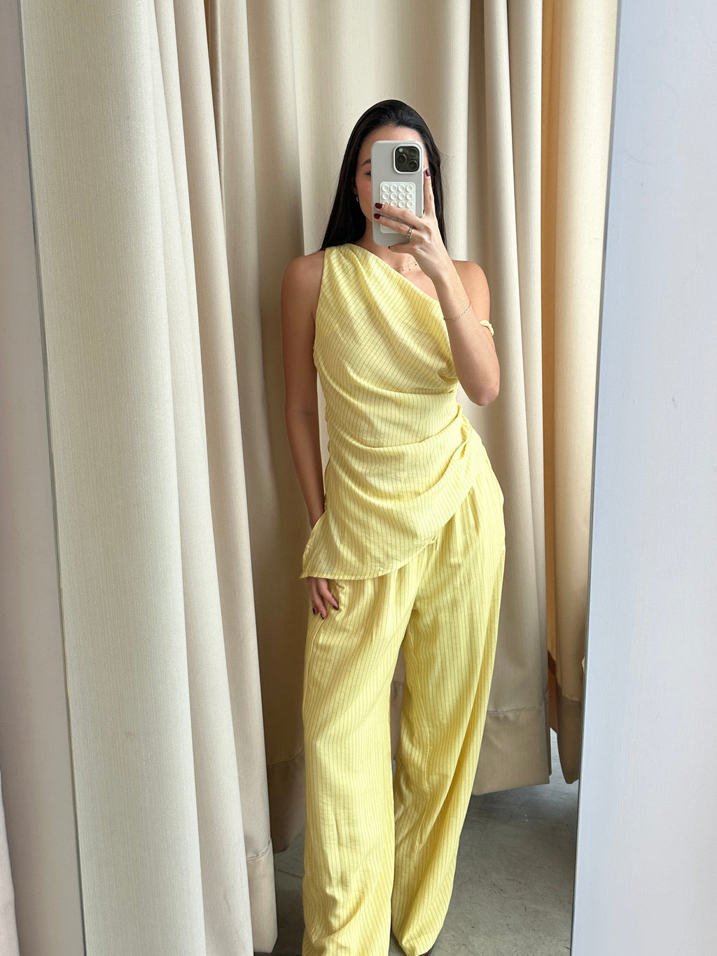 YELLOW ASSYMETRICAL SET