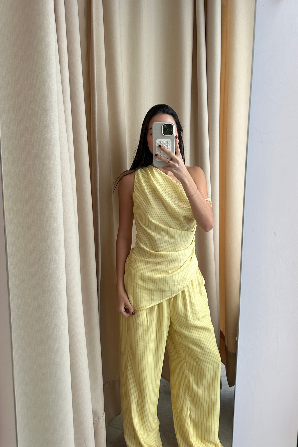 YELLOW ASSYMETRICAL SET