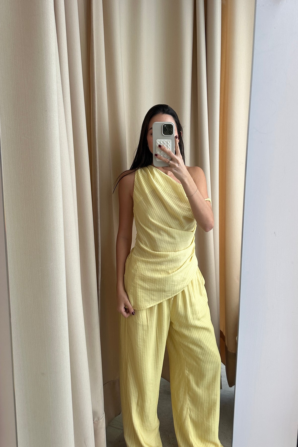 YELLOW ASSYMETRICAL SET