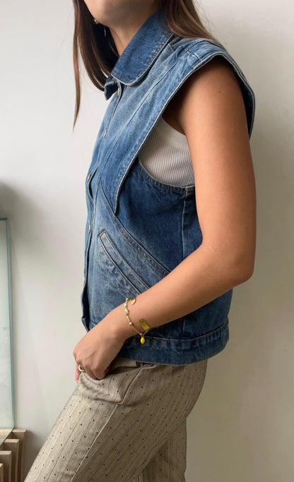 CHALECO DENIM MEDIUM WASH