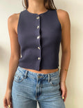 CHALECO NAVY BOTON SILVER
