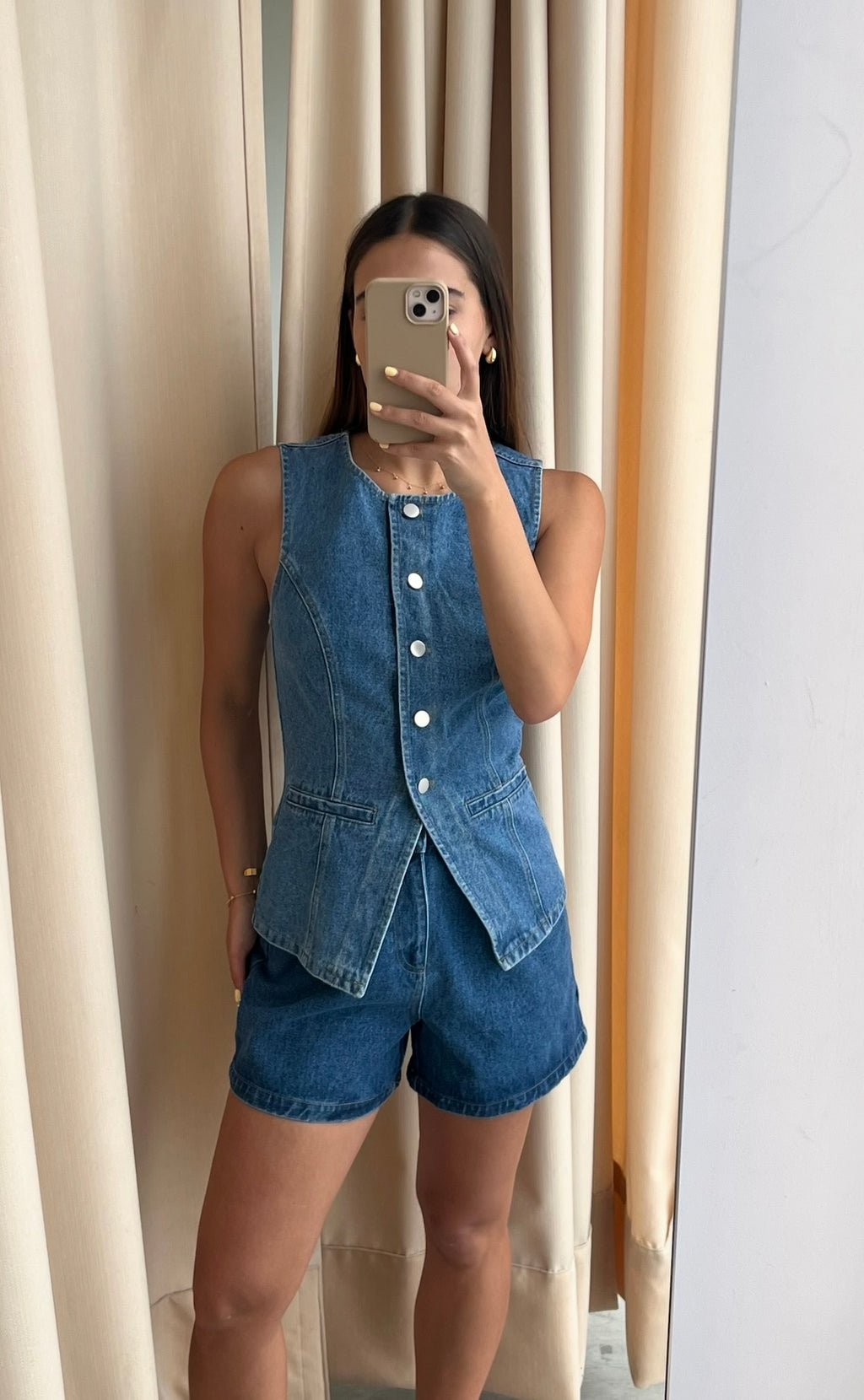 SET CHALECO SHORT DENIM