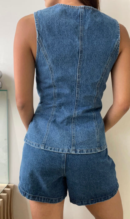 SET CHALECO SHORT DENIM
