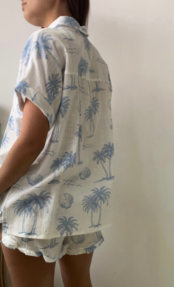 PALM BLUE WHITE SET