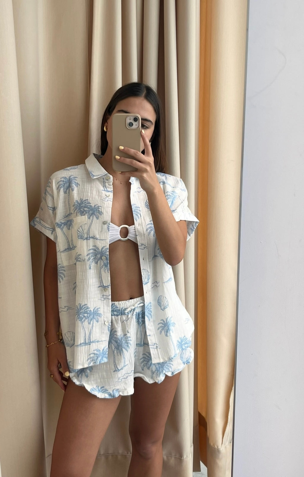 PALM BLUE WHITE SET