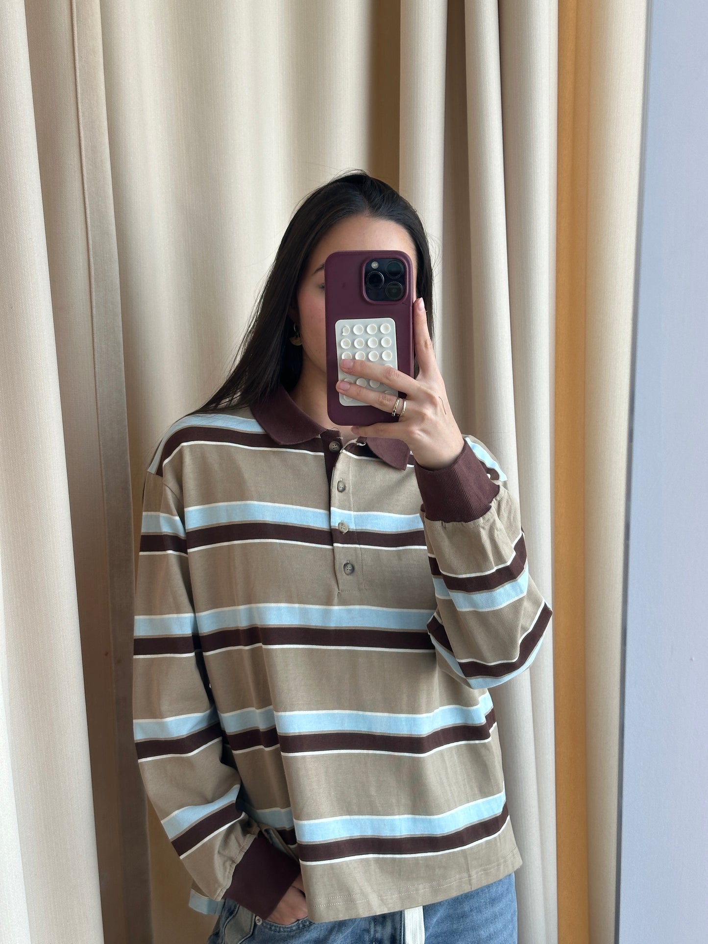 COLLAR BOYFRIEND SWEATSHIRT