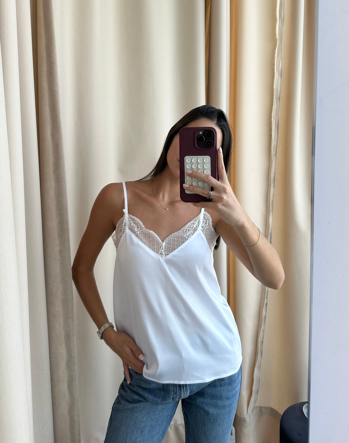 WHITE LACE TOP