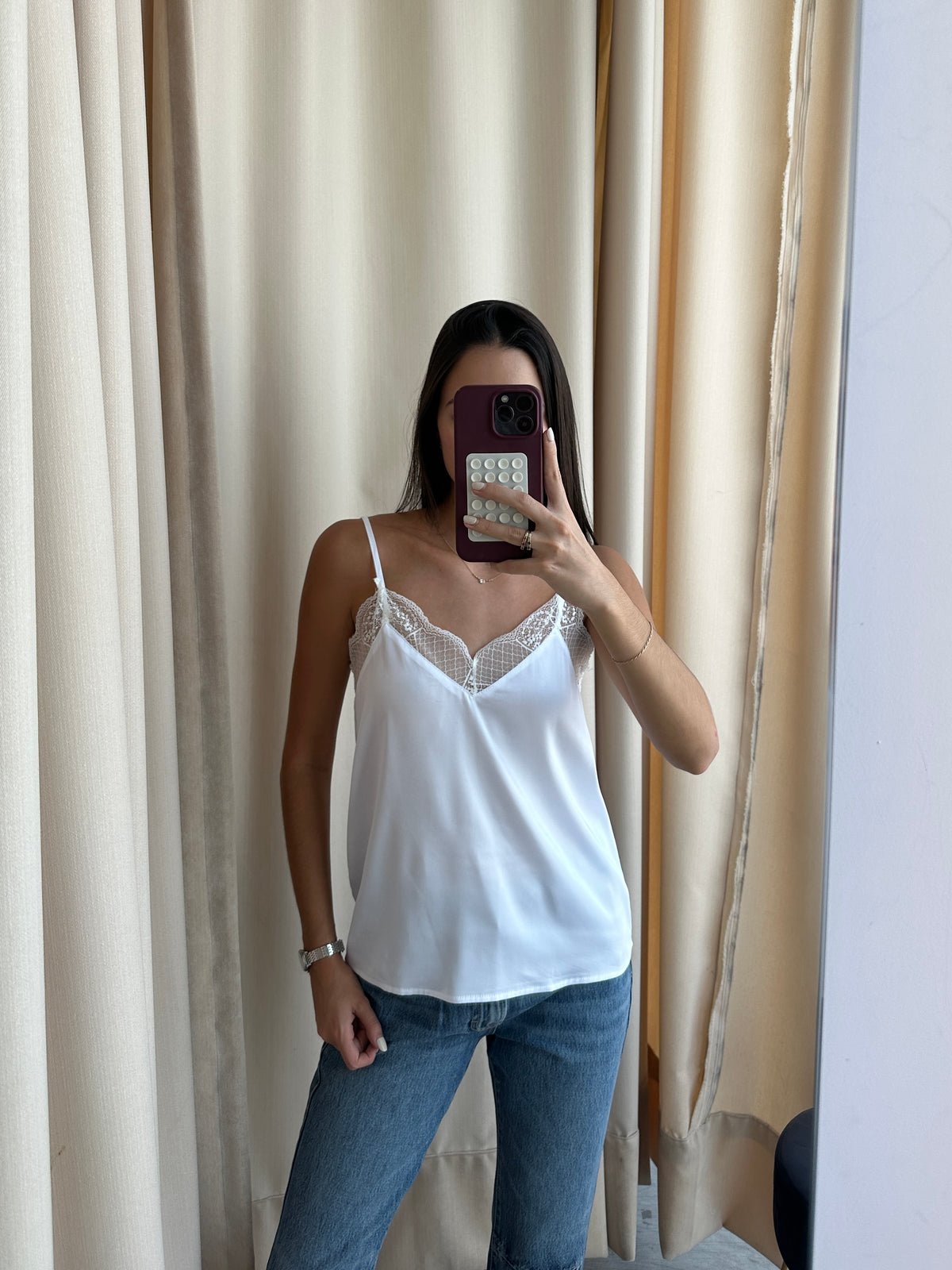 WHITE LACE TOP