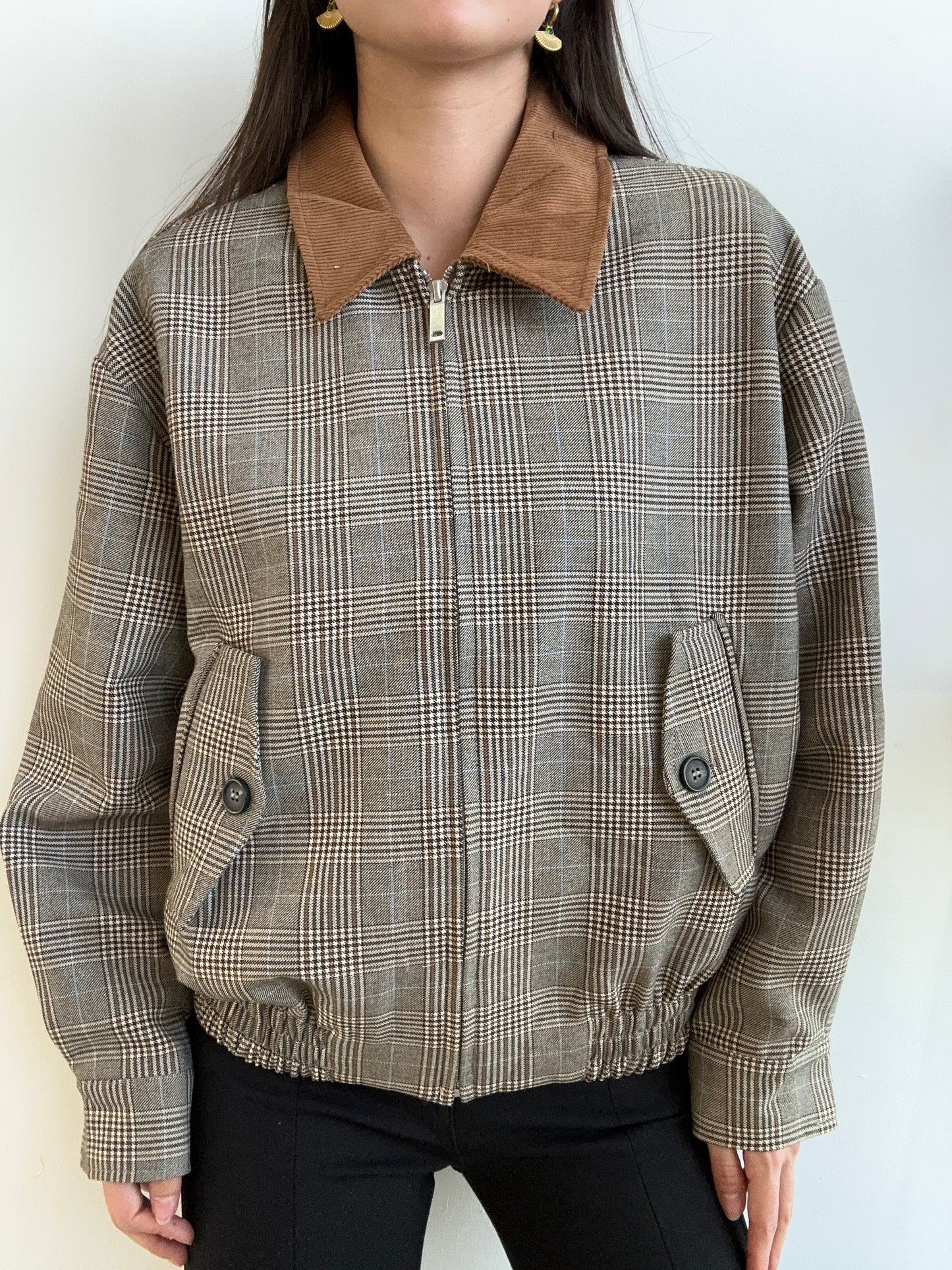 PLAID BOMBER JACKET