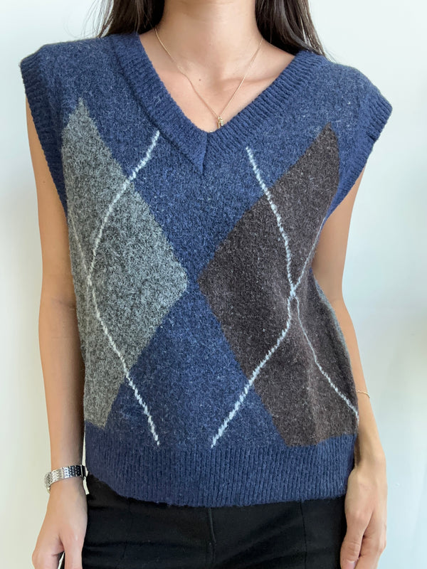 CHALECO NAVY ROMBO