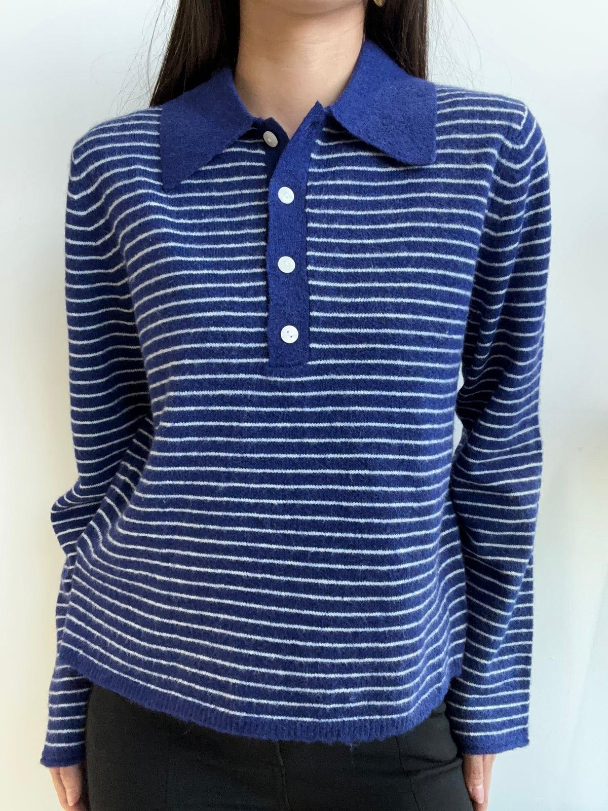 DARK BLUE STRIPE CARDIGAN