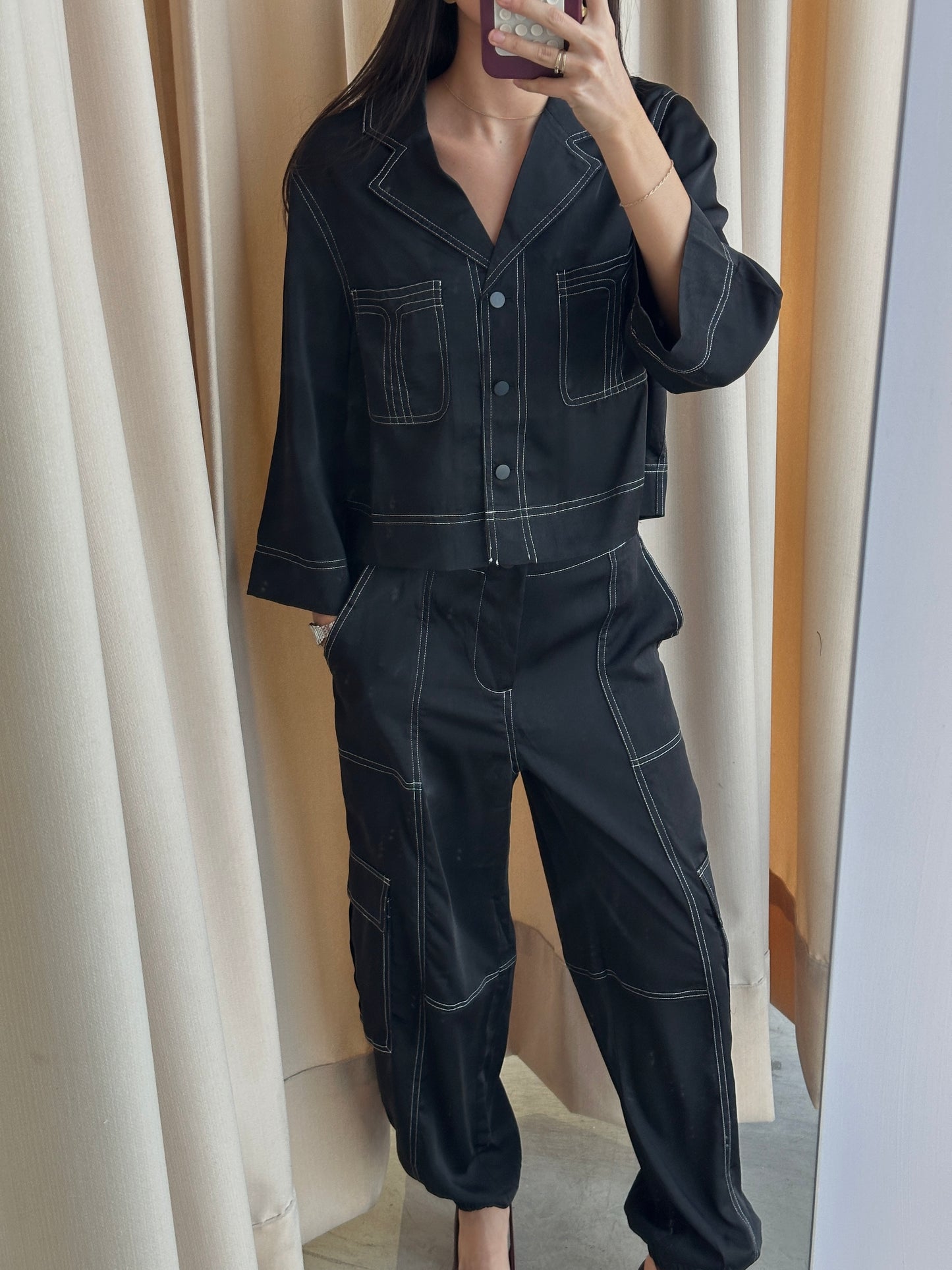 BLACK JOGGER STITCHED SET